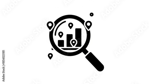 Analyzing location data with a magnifying glass on a graph