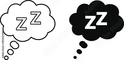 Sleepy thought bubbles with zzz symbol