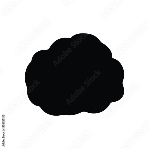 Fluffy cloud silhouette icon isolated on white background, weather and nature symbol vector illustration.
