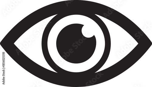 A close-up view of a stylized black and white illustration of an eye