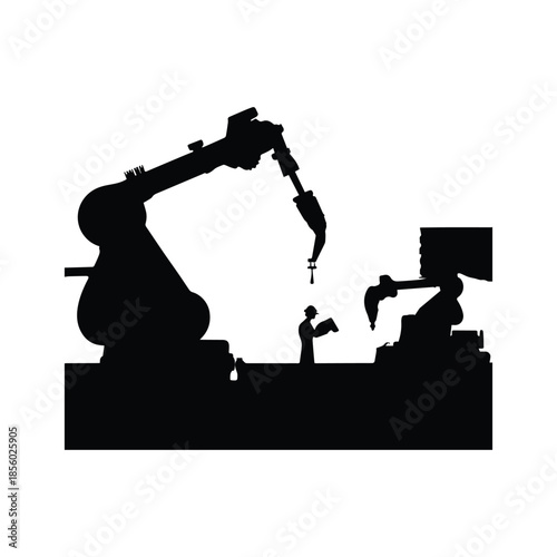 Hand holding a chess piece shaped like a trophy in a science and technology themed vector illustration