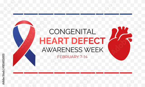 Congenital Heart Defects Awareness Week observed in February. Medical holiday concept background suitable for banners, posters, cards, and placards with clear text space and standard color palette.