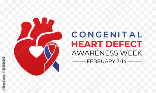 Congenital Heart Defects Awareness Week observed in February. Medical holiday concept background suitable for banners, posters, cards, and placards with clear text space and standard color palette.