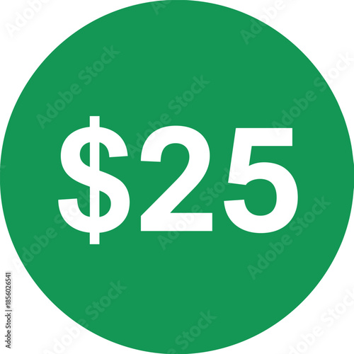 Twenty five dollars vector illustration value pay trade commerce economy investment asset fund market deposit credit loan capital