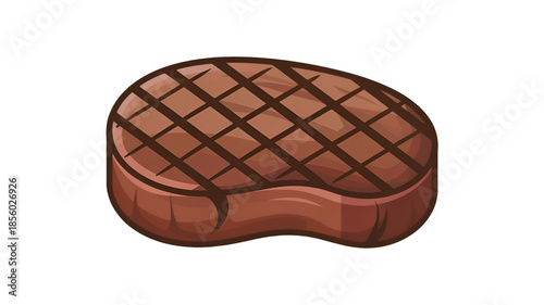Brown Chocolate Steak Isolated on White Background