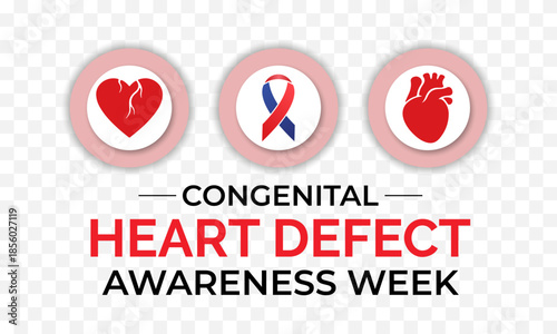 Congenital Heart Defects Awareness Week observed in February. Medical holiday concept background suitable for banners, posters, cards, and placards with clear text space and standard color palette.