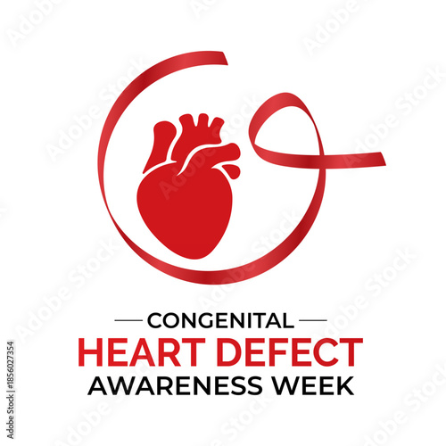 Congenital Heart Defects Awareness Week observed in February. Medical holiday concept background suitable for banners, posters, cards, and placards with clear text space and standard color palette.