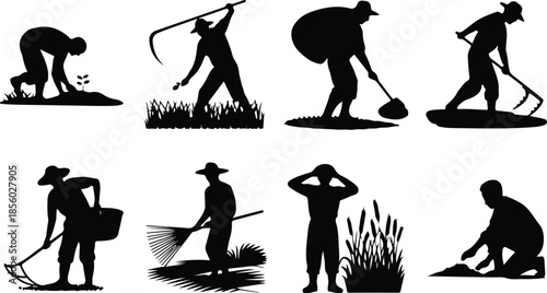Farmers Field Work Icon Set Harvesting Crop Icons – Top Collection
