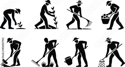 Farmers Field Work Icon Set Harvesting Crop Icons – Top Collection