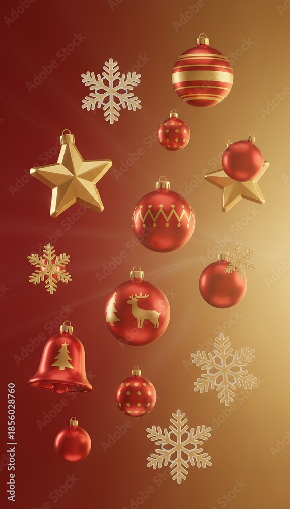 Fototapeta premium christmas card with christmas balls