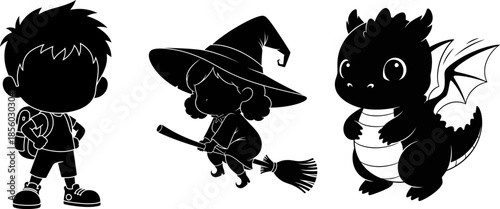 Black silhouette of a cat seen from behind on transparent background