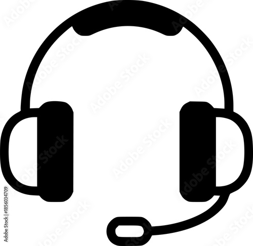 headset glyph vector flat icon
