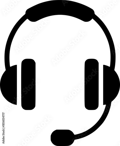 headset glyph vector flat icon
