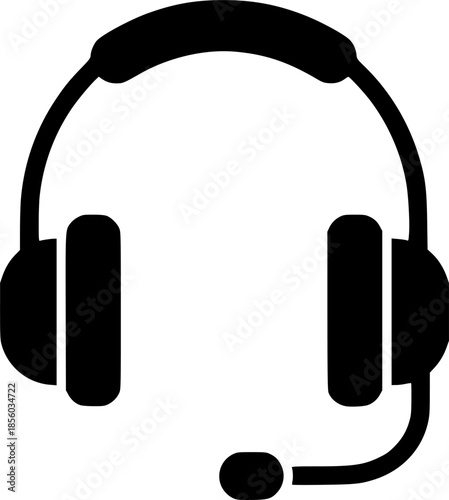 headset glyph vector flat icon
