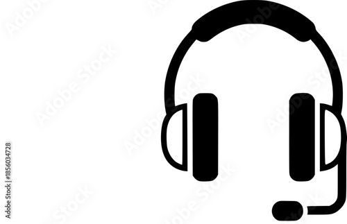 headset glyph vector flat icon
