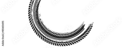 Auto tire tread grunge element. Car and motorcycle tire pattern, wheel tyre tread track. Black tyre print.