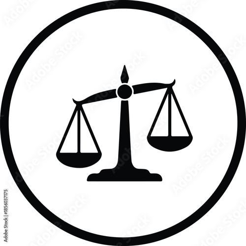 Silhouette Legal Justice Balance Scale Icon Symbol Vector Illustration