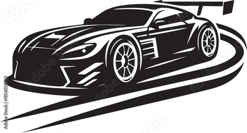 Racing Sport Car Clipart – Fast Motorsport Vehicle Illustration