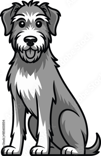 Cute cartoon a illustrator vector Irish Wolfhound