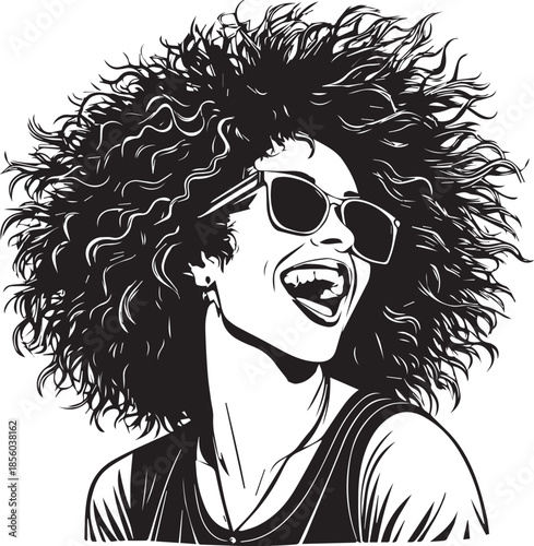 Woman Clipart with Sunglasses – Stylish Fashion Cartoon Character