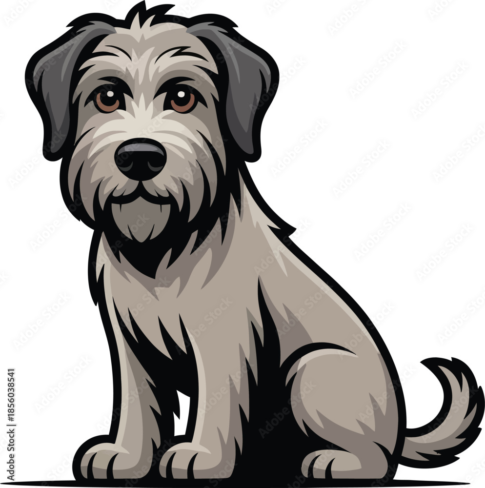 Fototapeta premium Cute cartoon a illustrator vector Irish Wolfhound