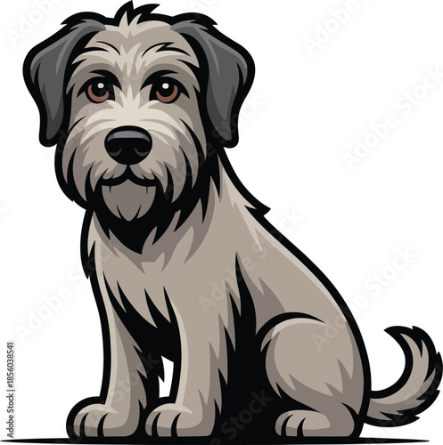 Cute cartoon a illustrator vector Irish Wolfhound