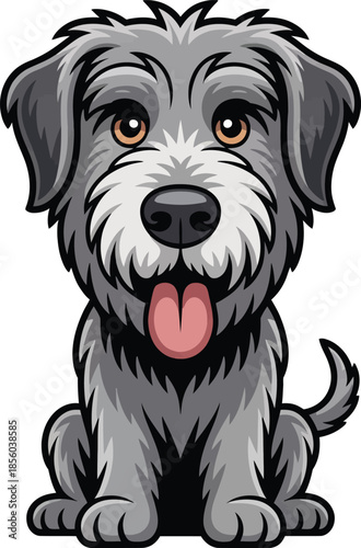 Cute cartoon a illustrator vector Irish Wolfhound