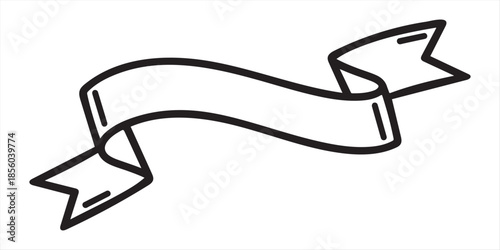 Curved ribbon banner