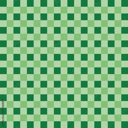 Green Gingham Plaid Seamless Geometric Vector Pattern