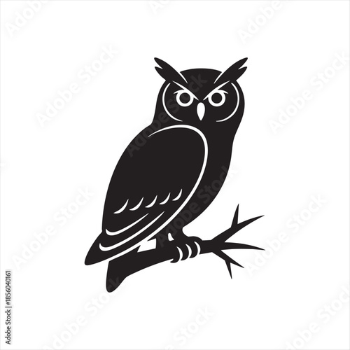 Firefly_Ideogram_A black silhouette of an owl per 730010 FkE