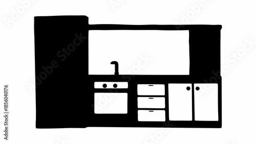 Modern kitchen interior with sleek appliances and minimalist design