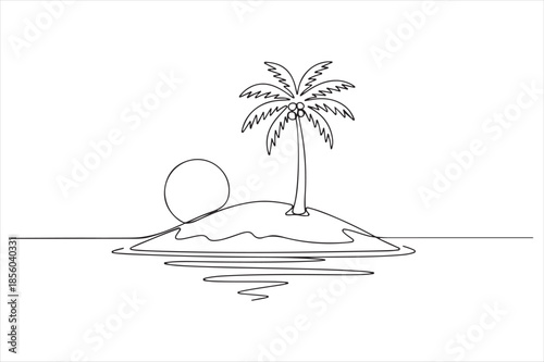 Tropical island sunset