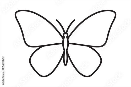 Simple line drawing of a butterfly