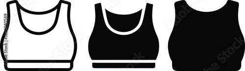 Professional Underwear Lingerie and Intimate Apparel Fashion Clothing for Women Design Vector Silhouette and Pictogram Icon Set.eps