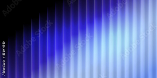 A modern abstract background featuring vertical glowing stripes that transition from deep black to vibrant blue and cyan, perfect for tech, digital, or futuristic design projects.