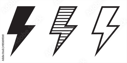 Three unique lightning bolt designs