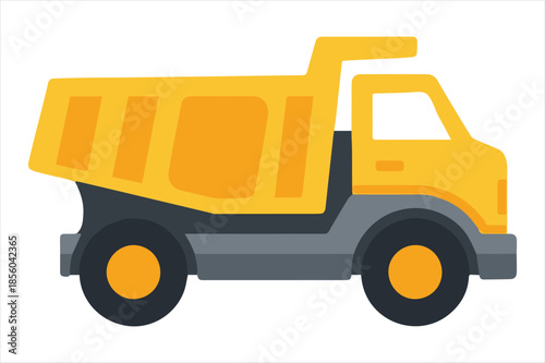 Yellow dump truck