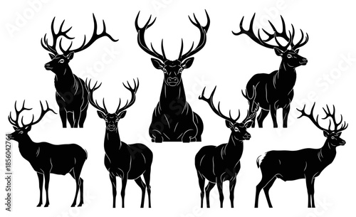 This list targets users looking for hunting club logos, forest wildlife illustrations, nature-themed graphics, and elegant animal silhouettes.