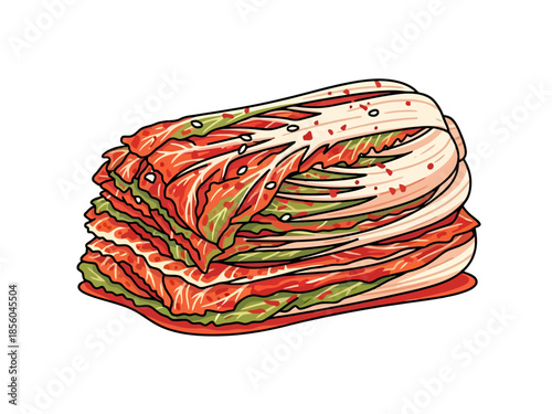 Freshly Prepared Korean Fermented Cabbage Side Dish