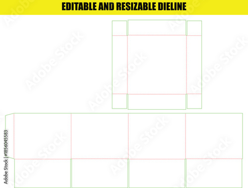 Editable Resizable Die Line Template for Custom Packaging Box Design
