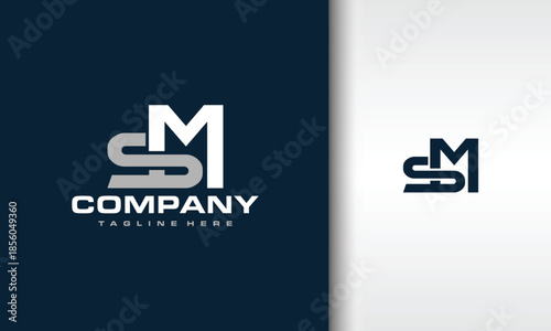 monogram letter SM logo