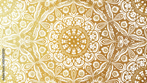 An intricate golden floral pattern creates a beautiful detailed background texture