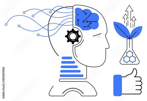 Artificial intelligence. Artificial intelligence drives biotechnology, eco-friendly advancements, and automation concepts. Artificial intelligence innovation for research, sustainability