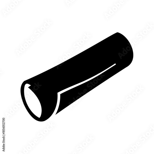 Abstract black silhouette of a cylindrical tube or pipe, illustrating a fundamental industrial component