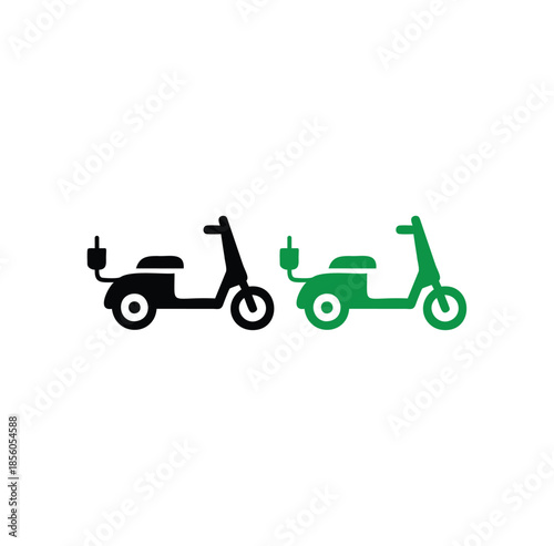Electric scooter eco friendly urban transport clean mobility vector icon
