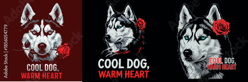 Cool Dog, Warm Heart Husky Tee