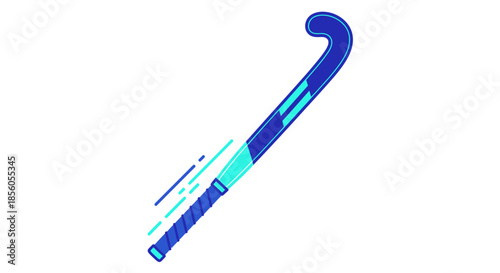 Illustration of a hockey stick with motion lines, representing speed and action in sports