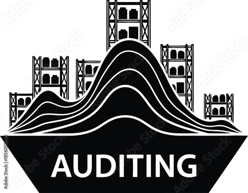 Auditing industry overview isolated on white background, Vector