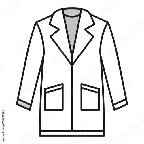 Lab Coat Illustration: A crisp, stylized illustration of a pristine lab coat, showcasing the symbol of scientific rigor and professional attire, representing research and medical.