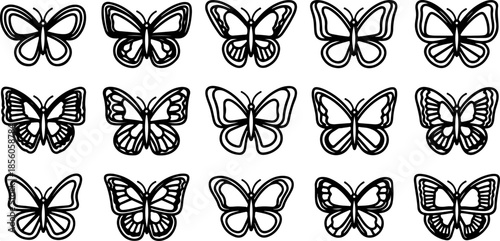 Monochrome Butterfly Species Collection